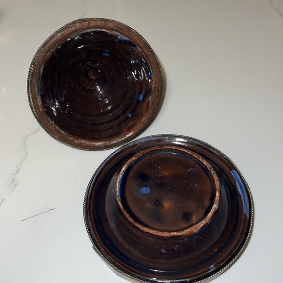 Ceramic and Silver Glazed Handmade Mini Decorative Tagine Dish - Picture 7 of 7